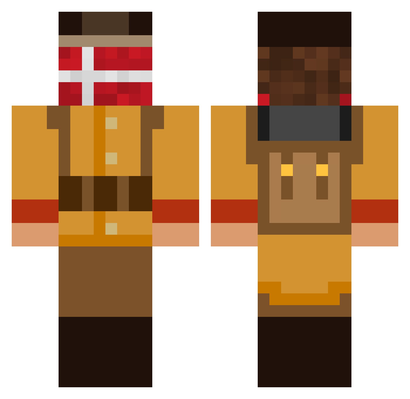 Dansk_ Minecraft skin, front and back view