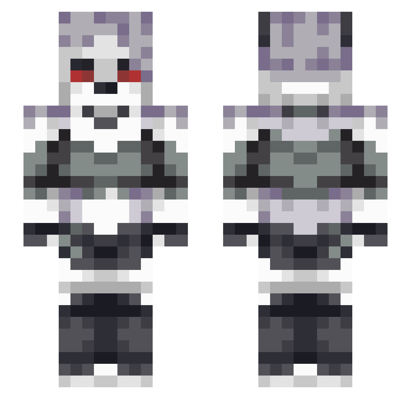 NancyDrewMC Minecraft skin, front and back view