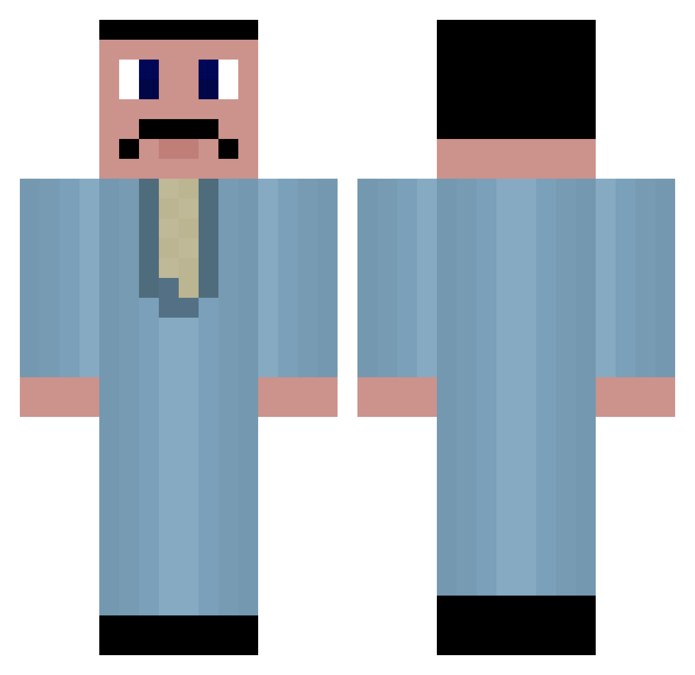 NoHaxJustCashewz Minecraft skin, front and back view