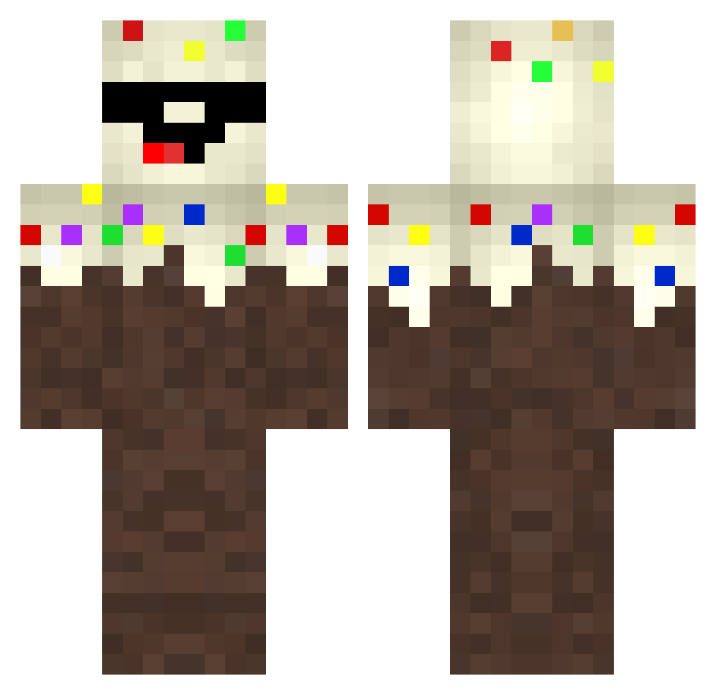 kleinehandys Minecraft skin, front and back view
