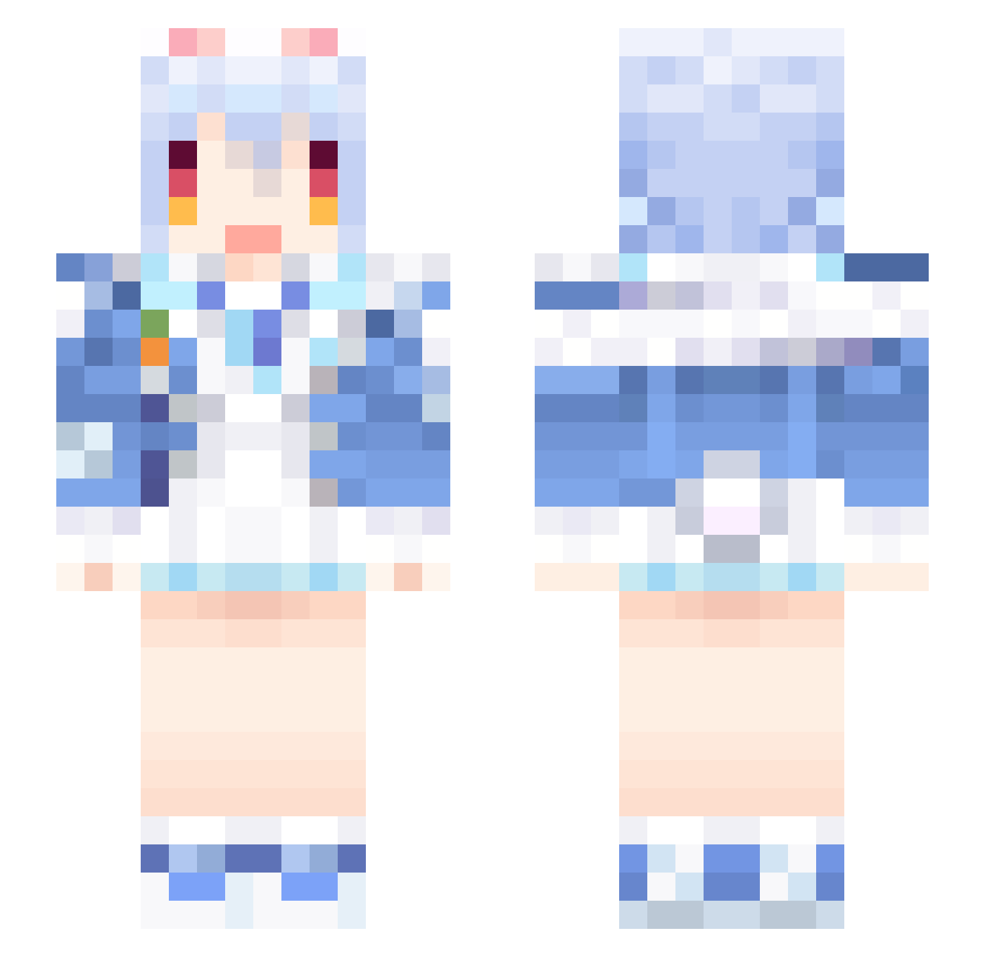 Ahoy_Peko_Hao_Yo Minecraft skin, front and back view