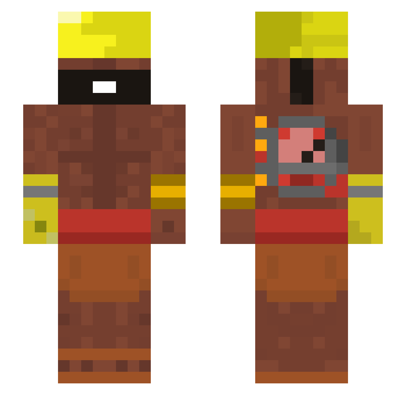 RareHogRider Minecraft skin, front and back view