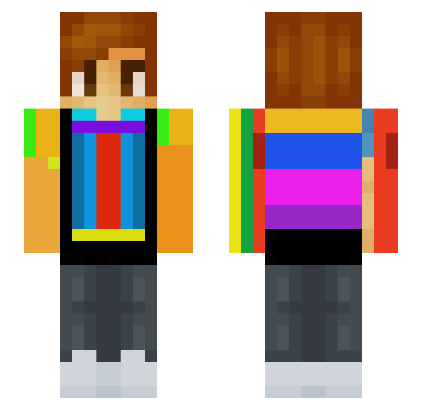 Centvin_X Minecraft skin, front and back view