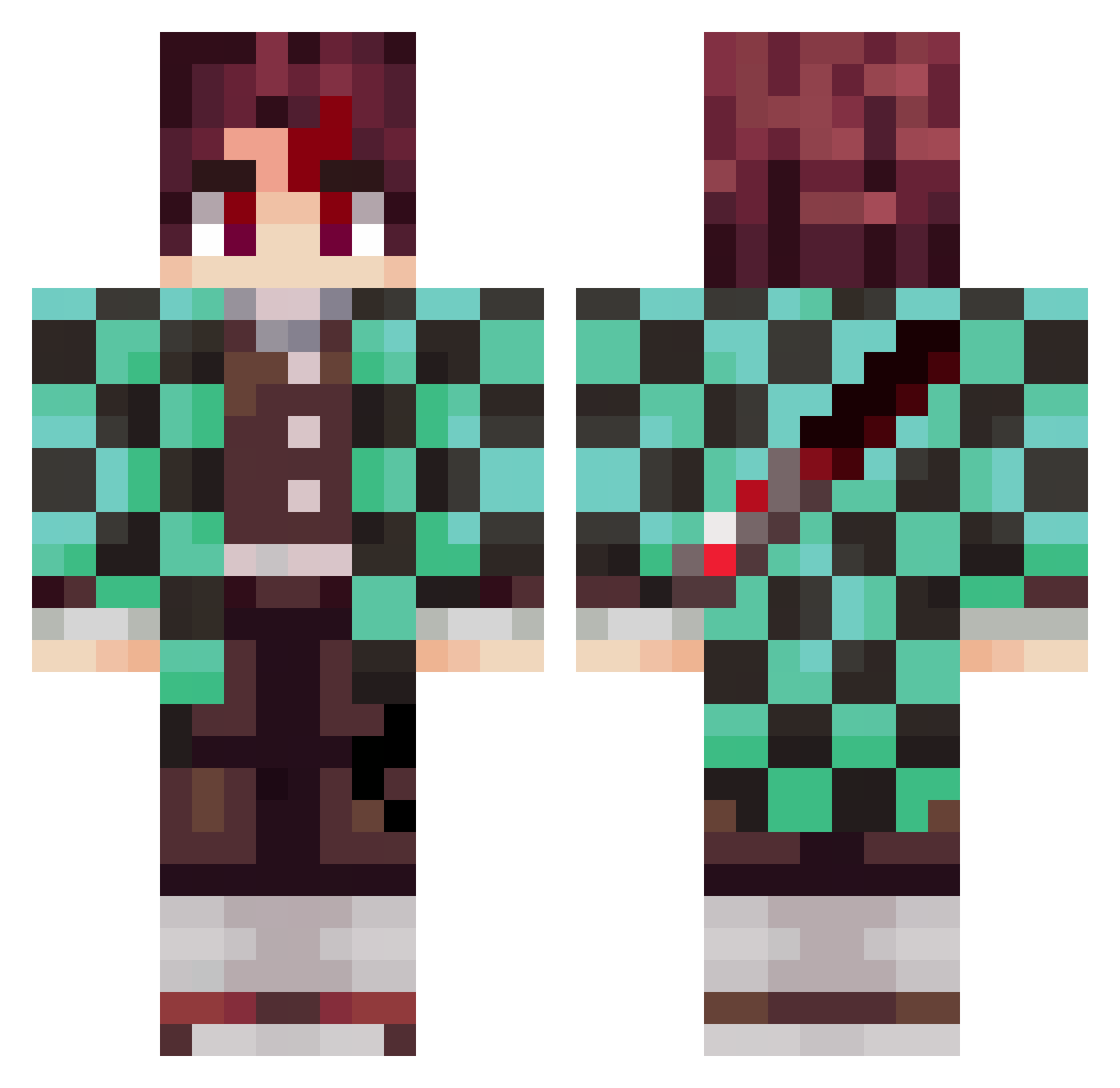 VexiusVeil Minecraft skin, front and back view