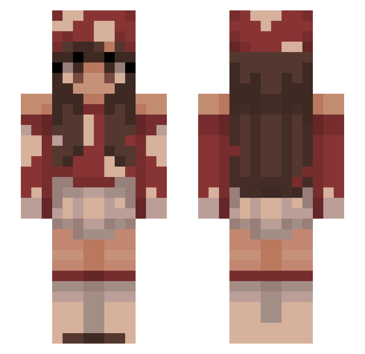 Jolee Minecraft skin, front and back view