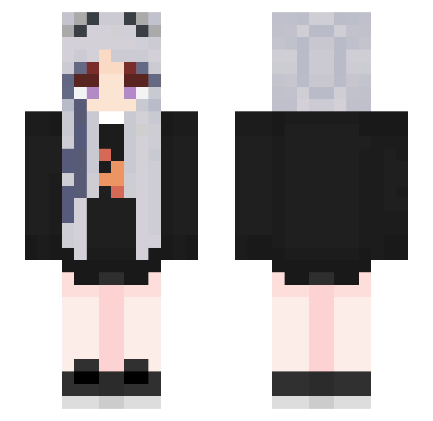 Soryu_Asuke Minecraft skin, front and back view