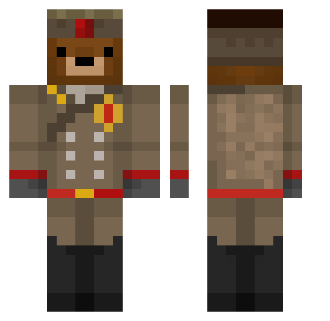 Eksppert Minecraft skin, front and back view