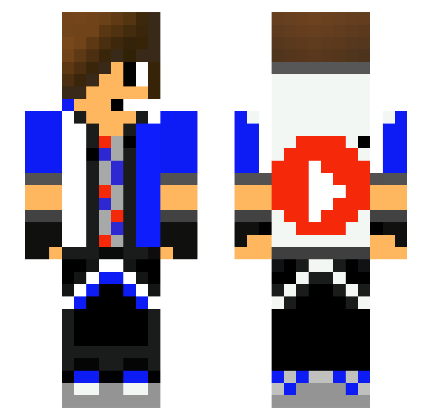 MadsZito Minecraft skin, front and back view