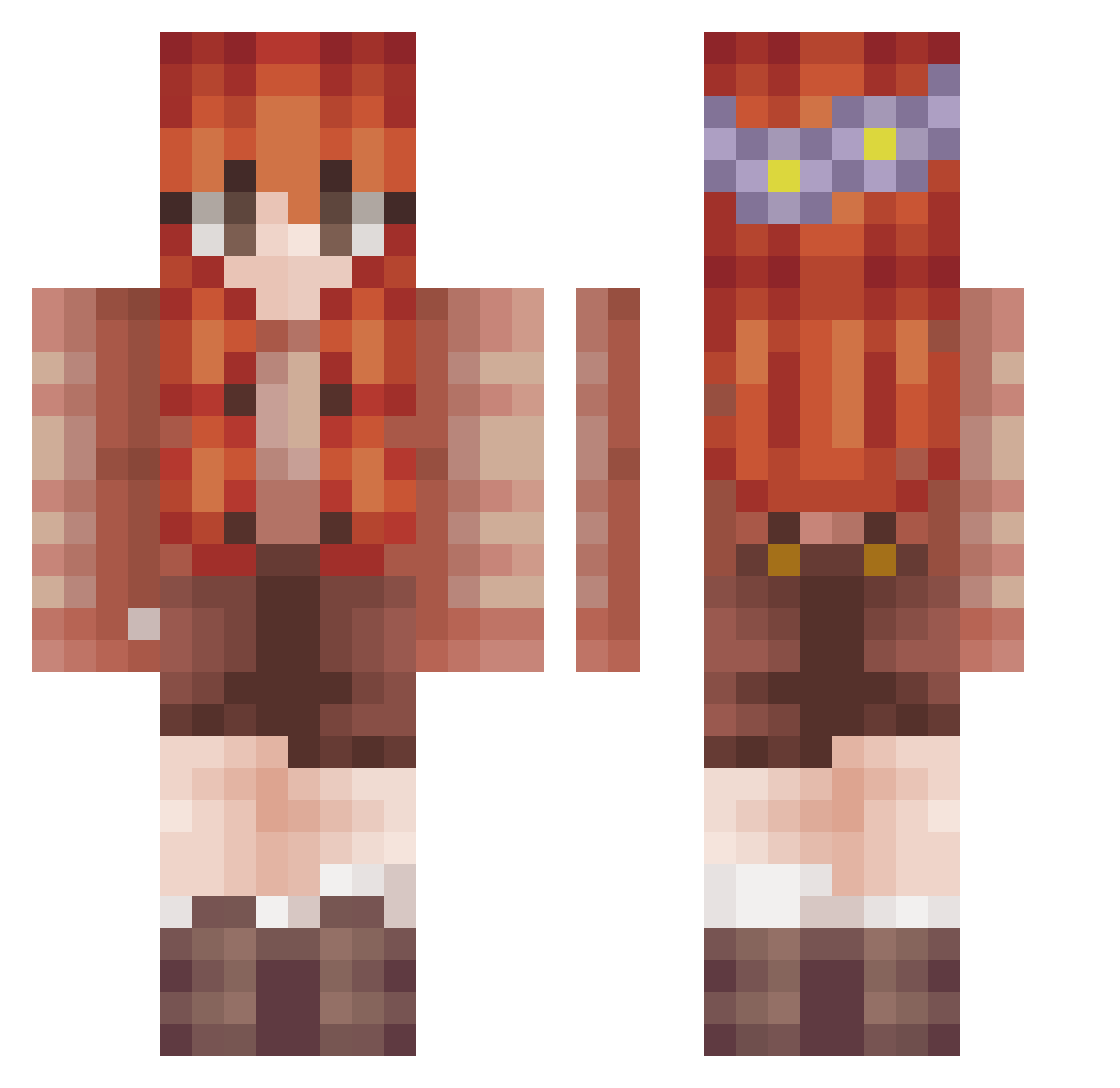 rubenrubes Minecraft skin, front and back view