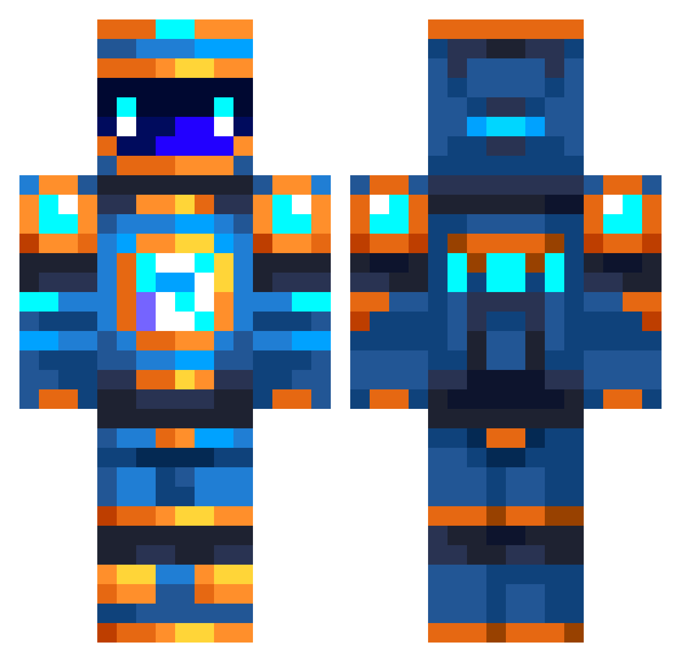 Rapnem Minecraft skin, front and back view
