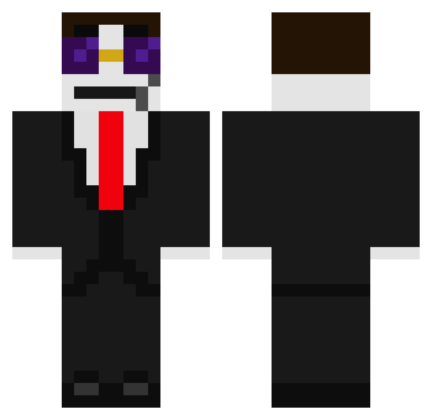SausageCarno Minecraft skin, front and back view