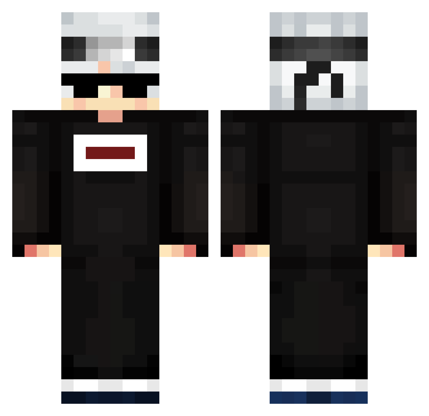Zerosy Minecraft skin, front and back view