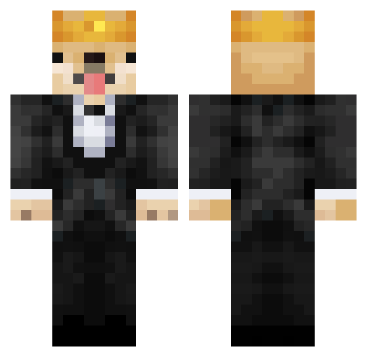 THE_X3N0N_AT0M Minecraft skin, front and back view