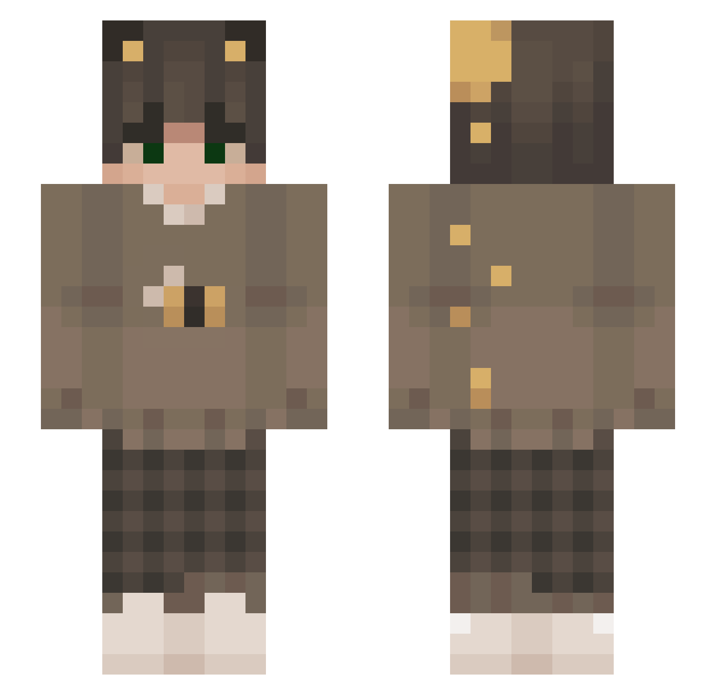 Miifyyy Minecraft skin, front and back view