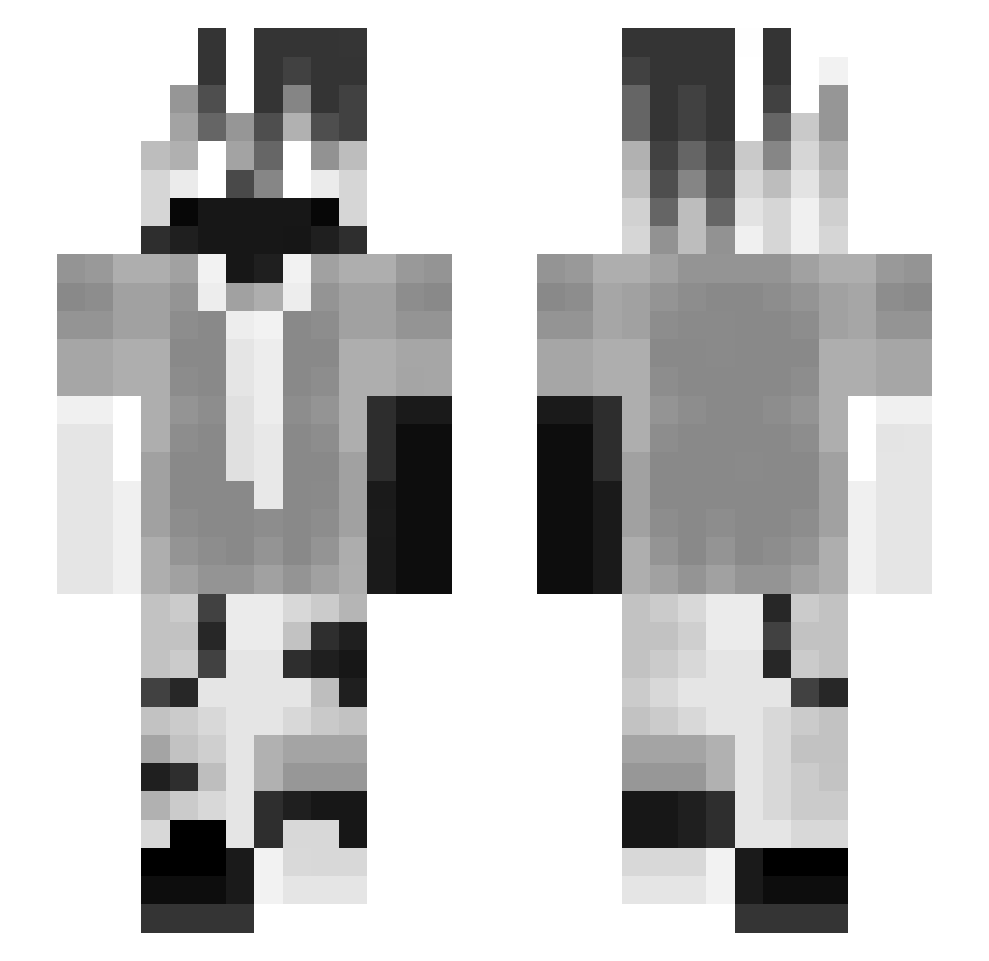 turboFI027 Minecraft skin, front and back view