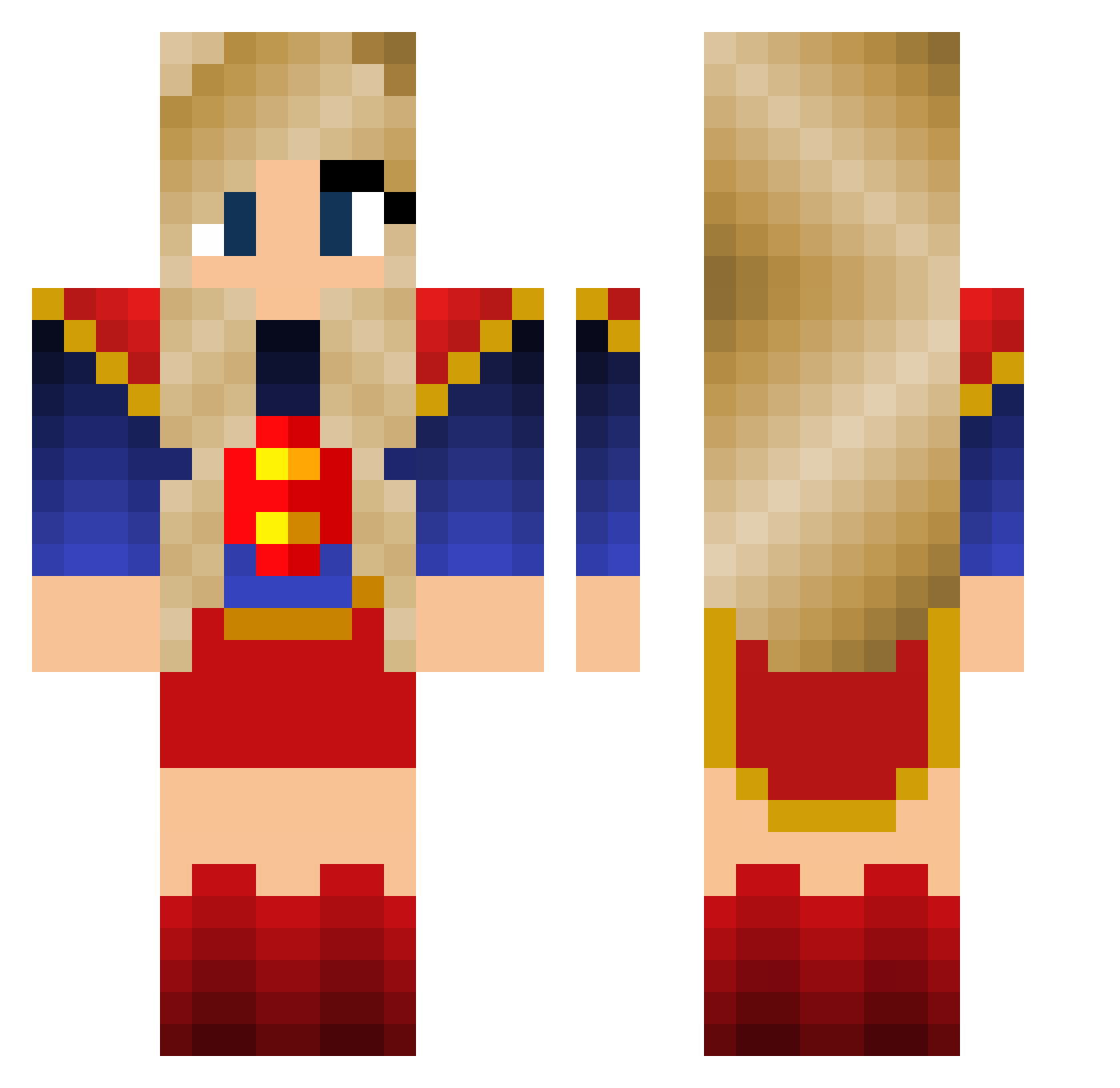 Ra_ Minecraft skin, front and back view