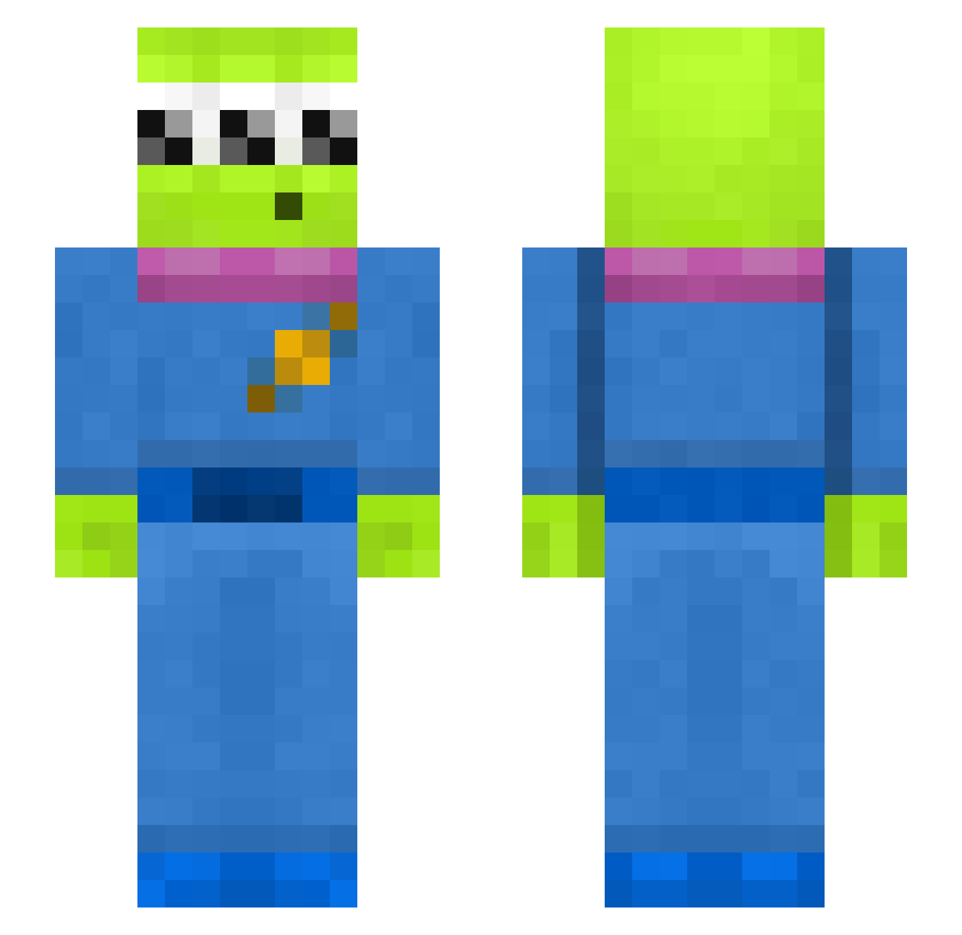 freeShinouri Minecraft skin, front and back view