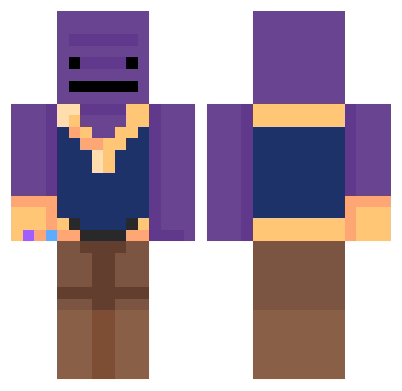 runescapers Minecraft skin, front and back view