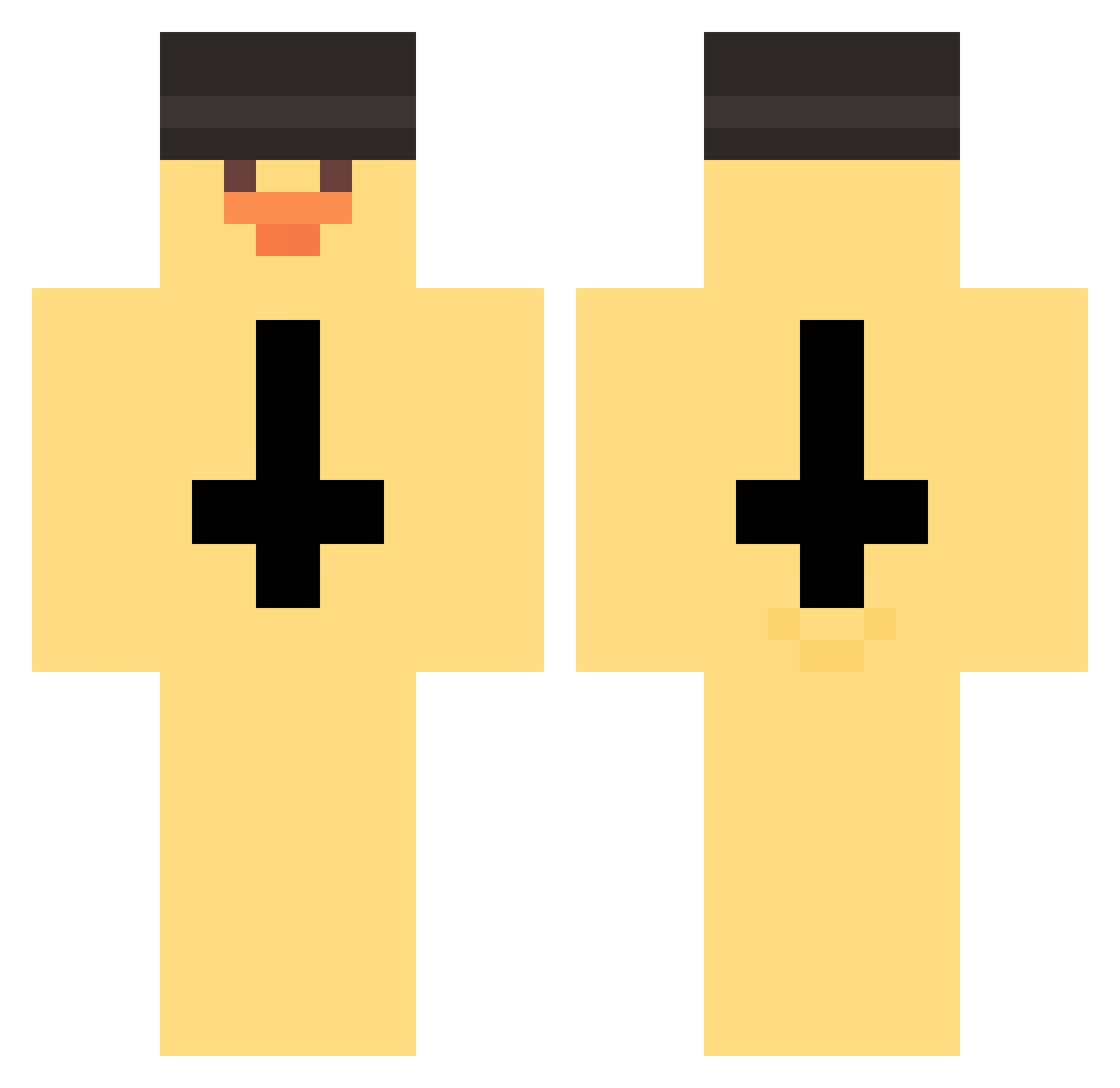 y9nic Minecraft skin, front and back view