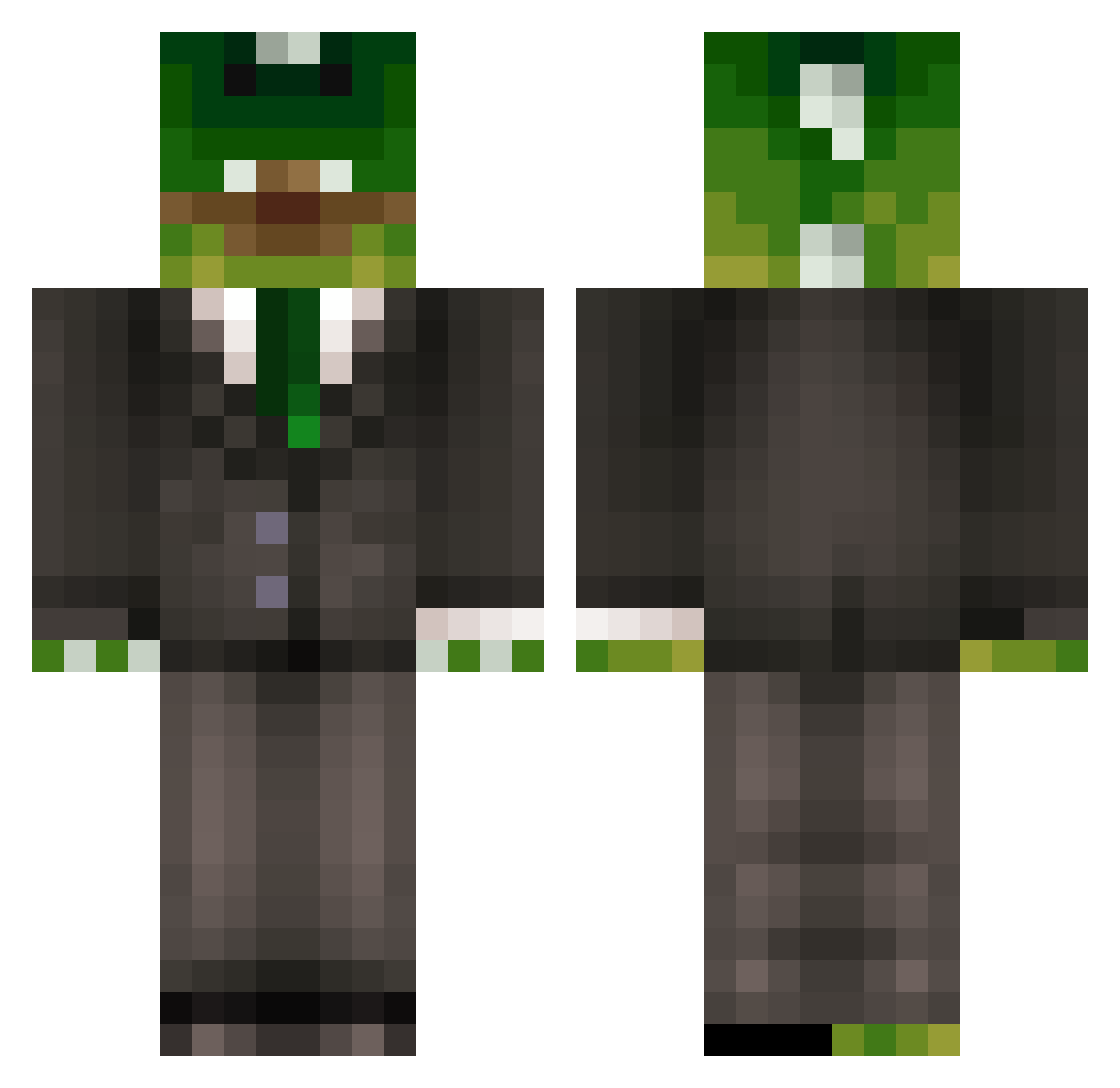 PlayFuse Minecraft skin, front and back view