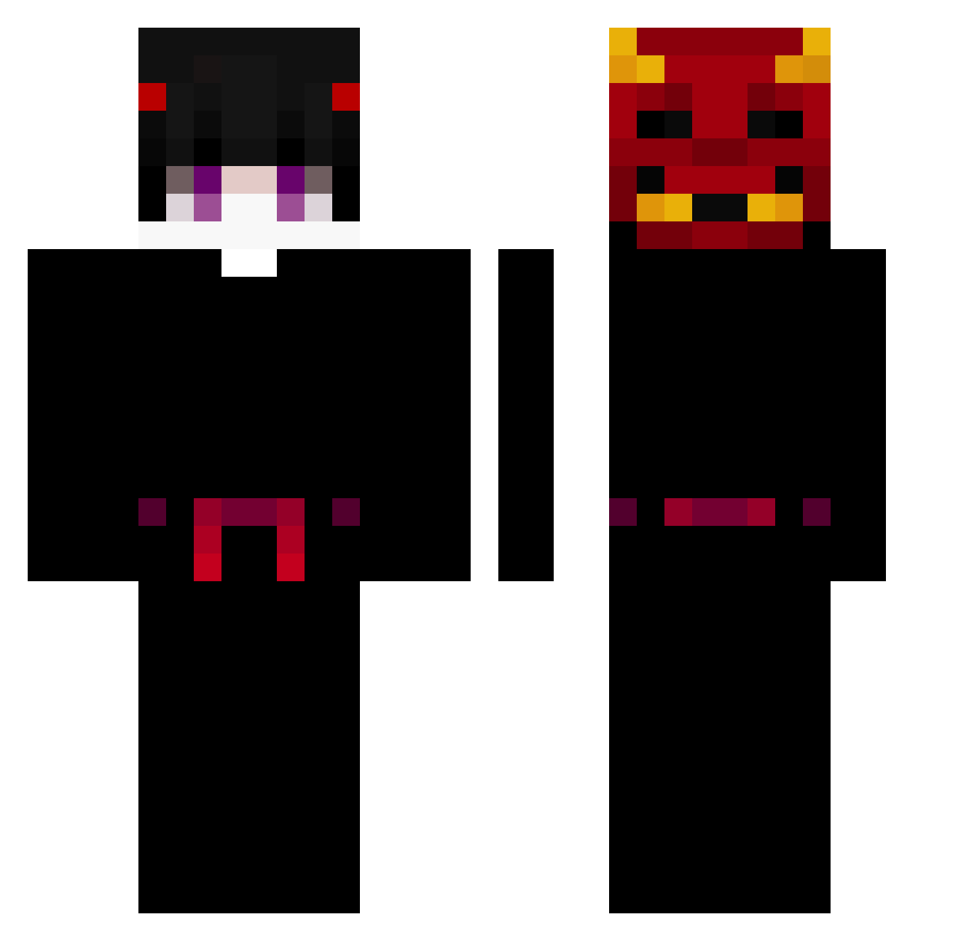 AsesinoGamer22 Minecraft skin, front and back view