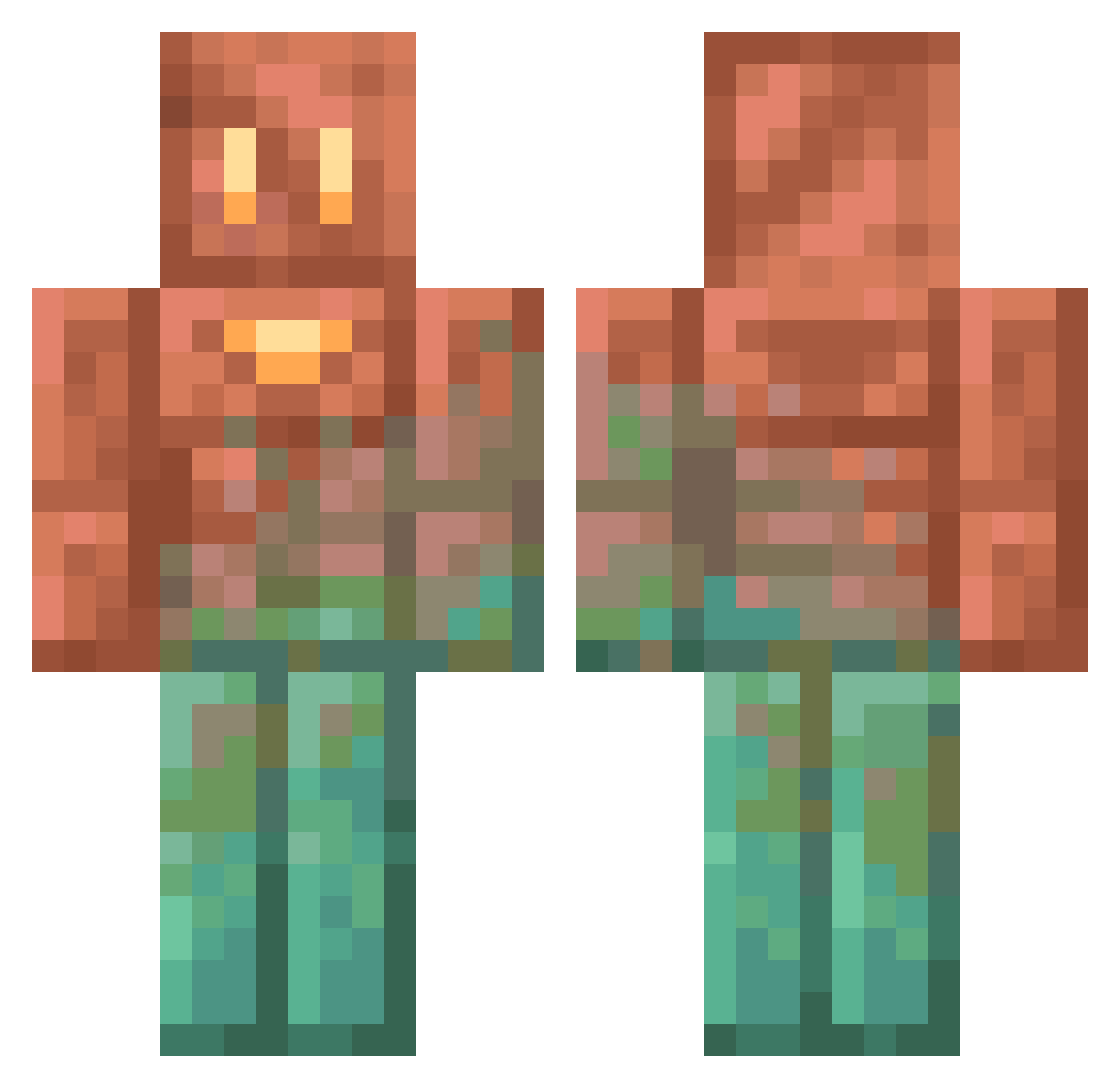 petawa Minecraft skin, front and back view