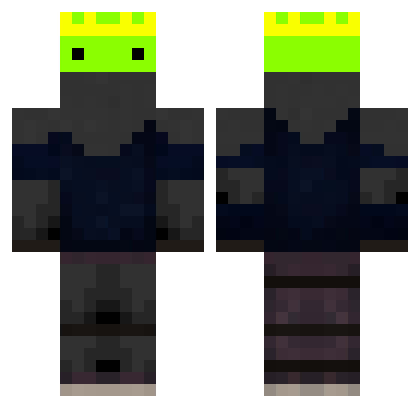 Sinusitis Minecraft skin, front and back view