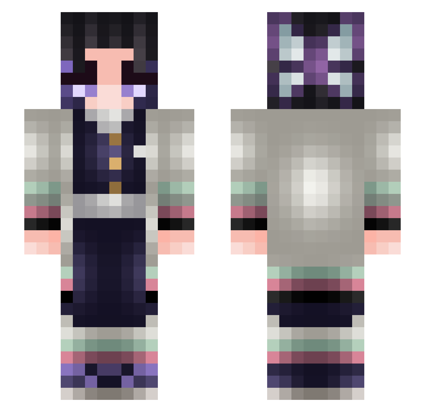 Norako_ Minecraft skin, front and back view