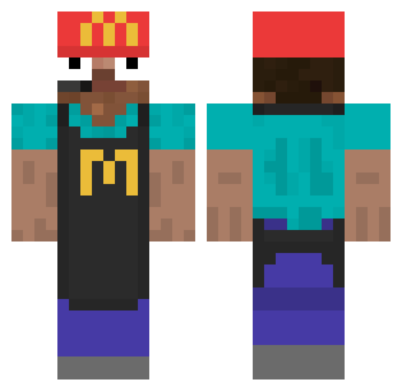 Alexooooouu Minecraft skin, front and back view