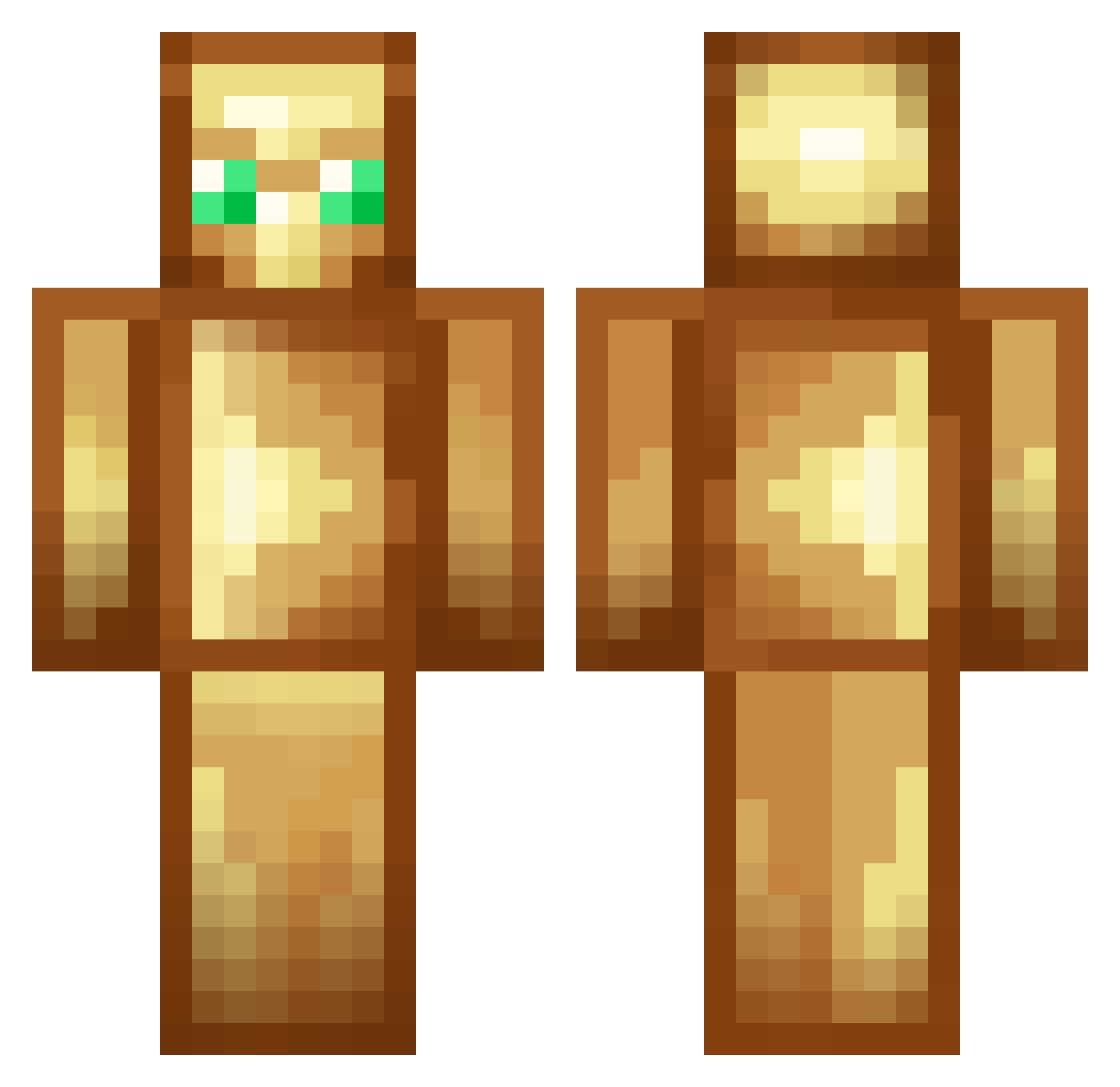 Wreckfest Minecraft skin, front and back view