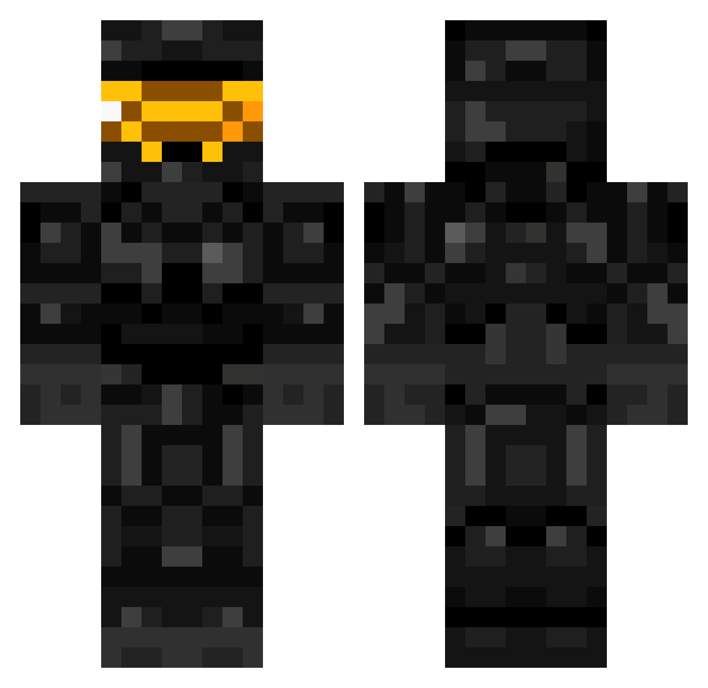 knightriider Minecraft skin, front and back view