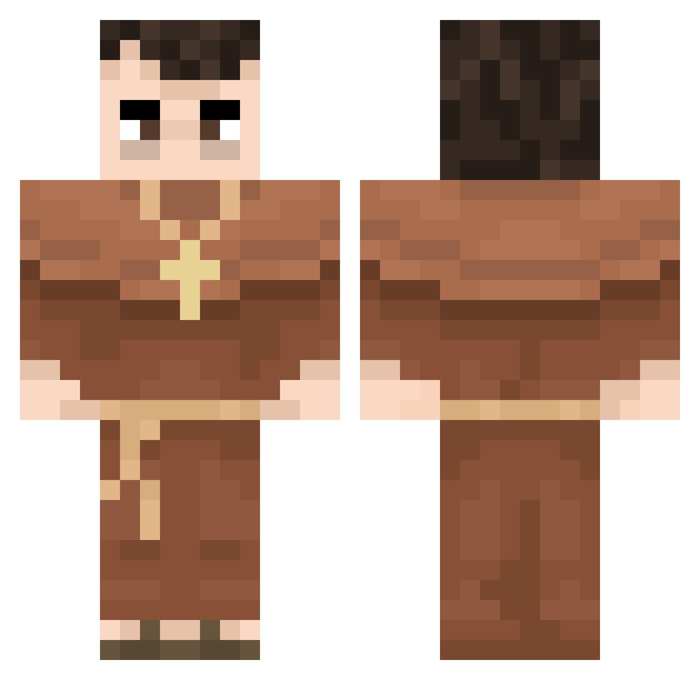 Wiskander Minecraft skin, front and back view
