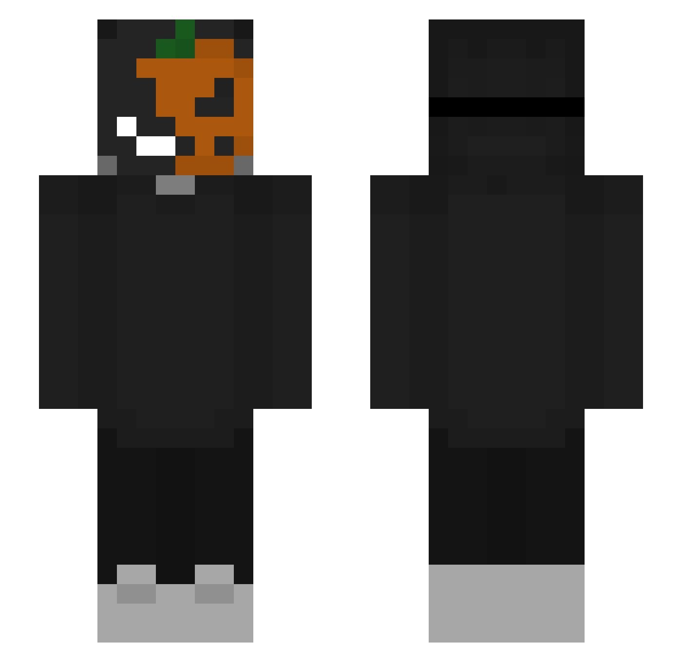 Bigboyibby404 Minecraft skin, front and back view