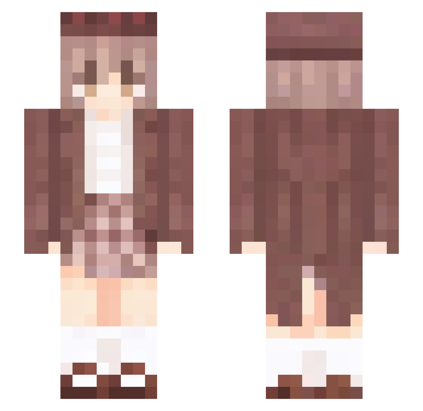 Ilovewc Minecraft skin, front and back view