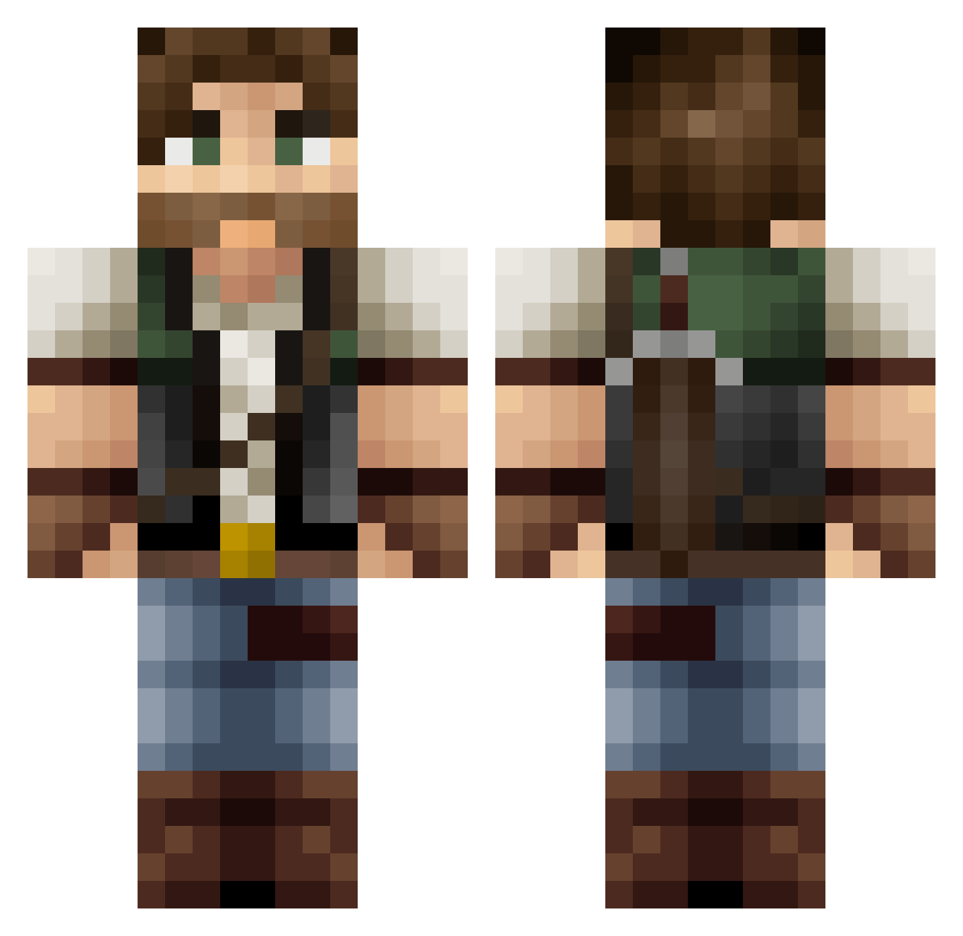 JackSpy1387 Minecraft skin, front and back view