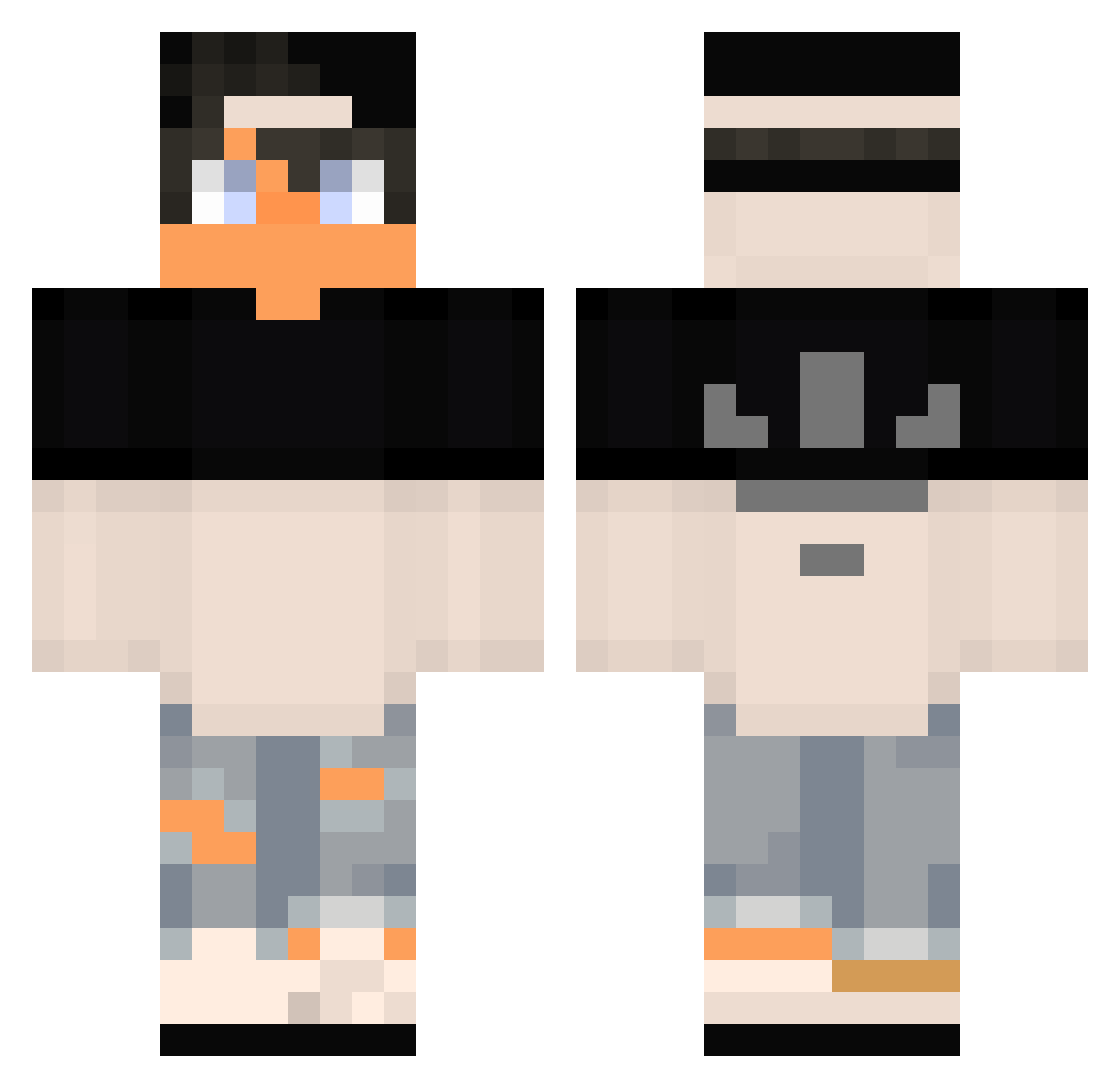 SkullGamer17 Minecraft skin, front and back view