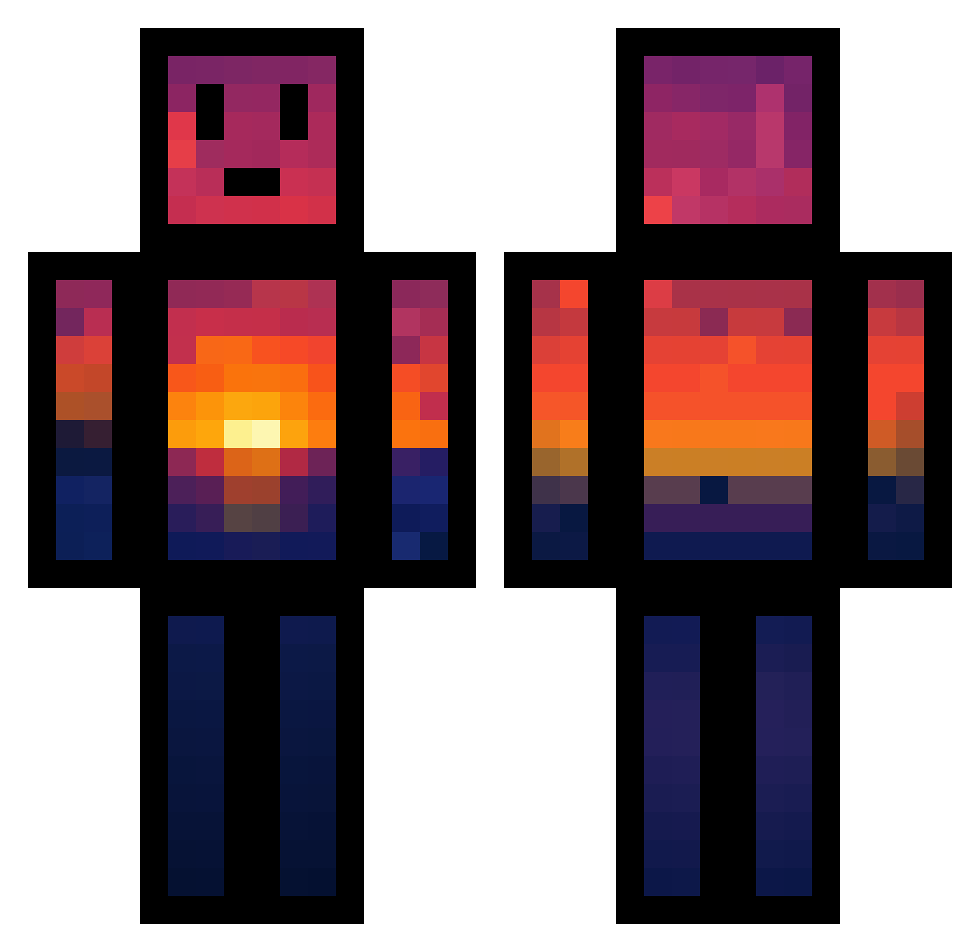WadeMan232 Minecraft skin, front and back view