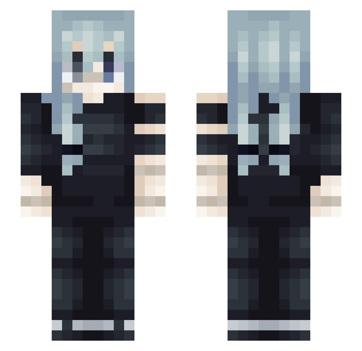 HuzyFn Minecraft skin, front and back view