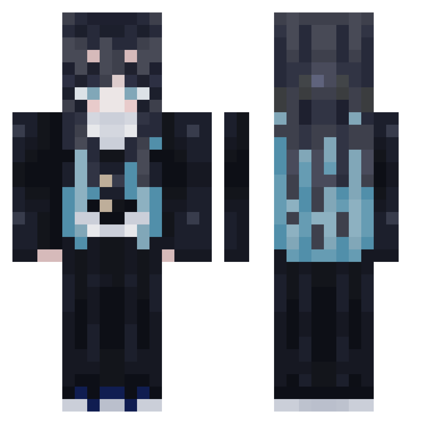 SuperLucian Minecraft skin, front and back view