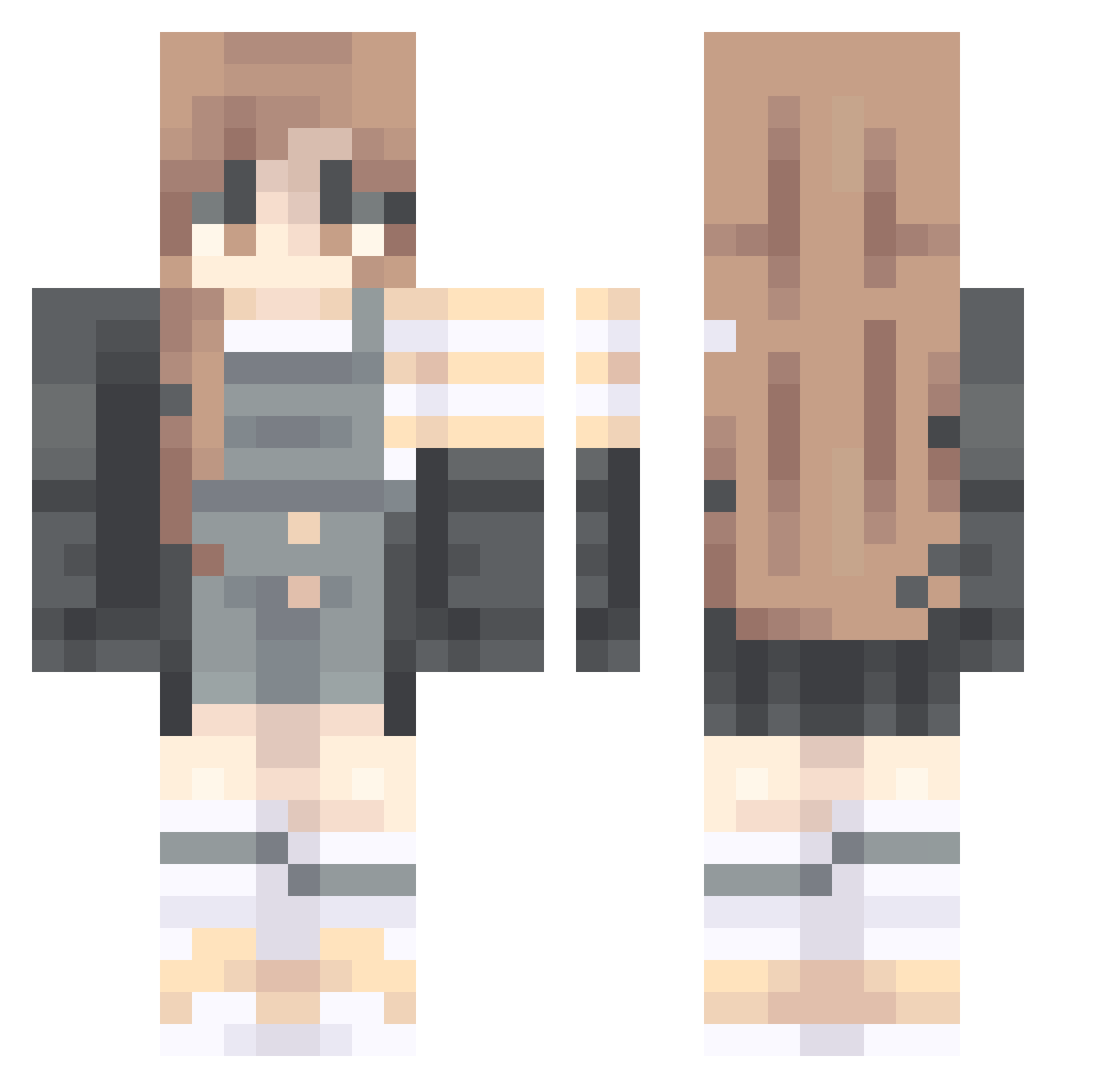 Spytrax Minecraft skin, front and back view