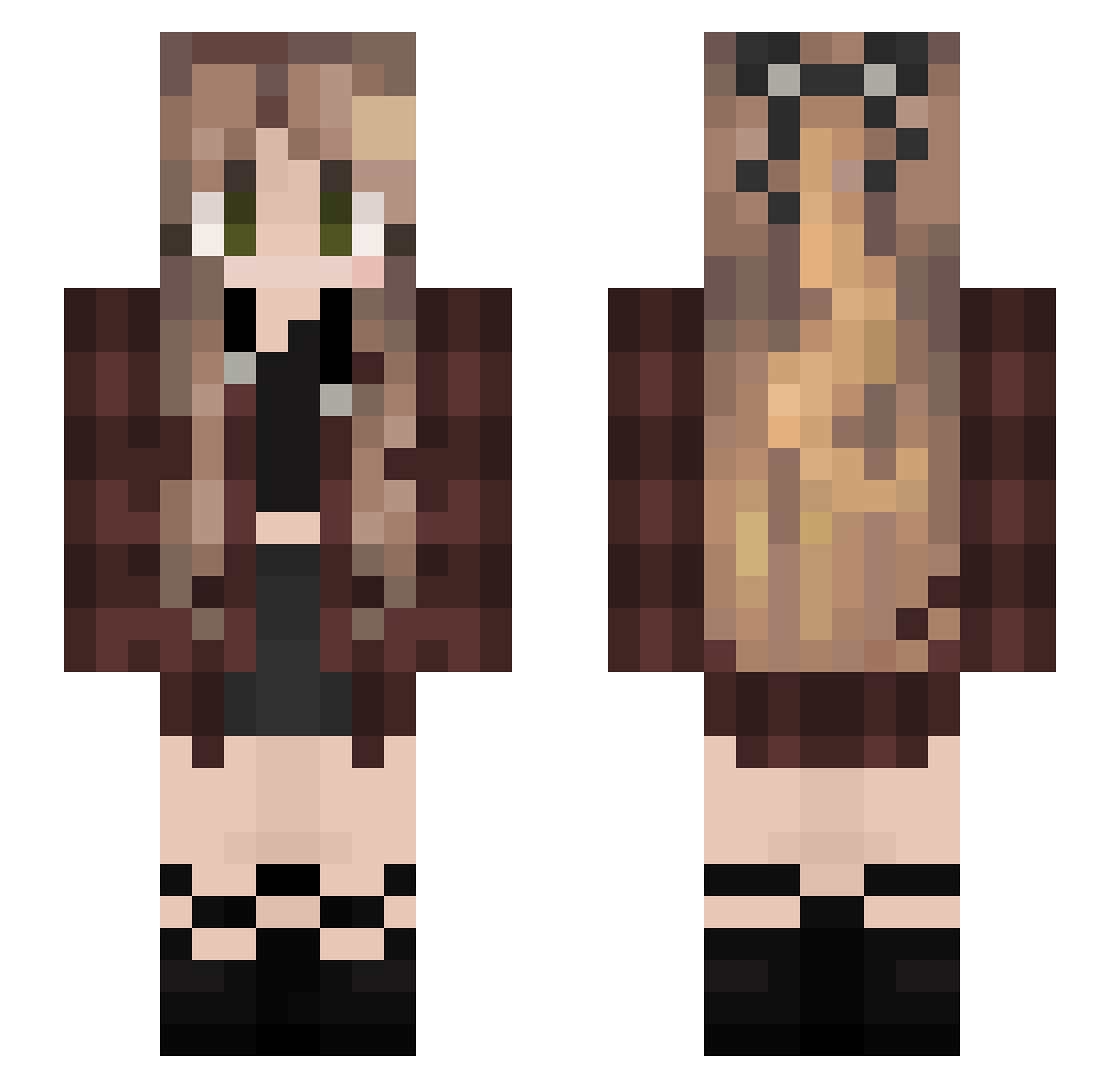 ItsDevvie_ Minecraft skin, front and back view