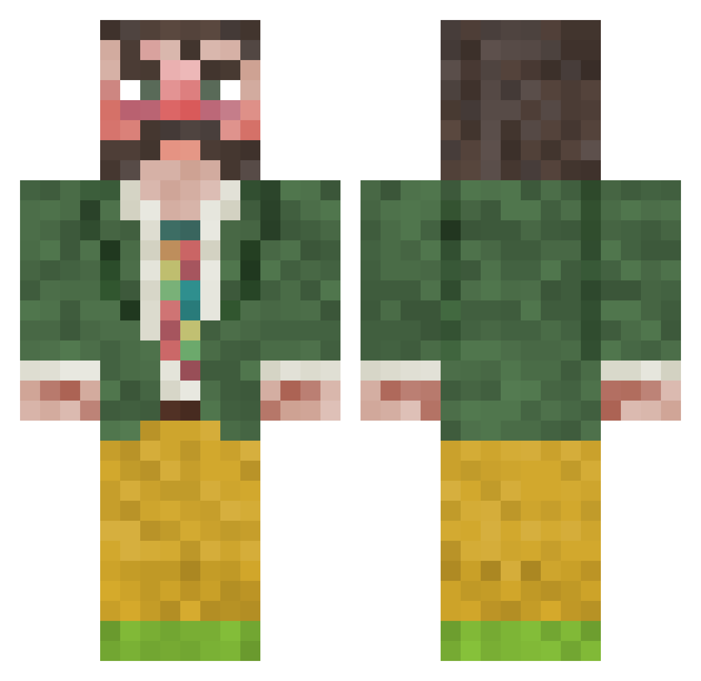 Ferxoman Minecraft skin, front and back view