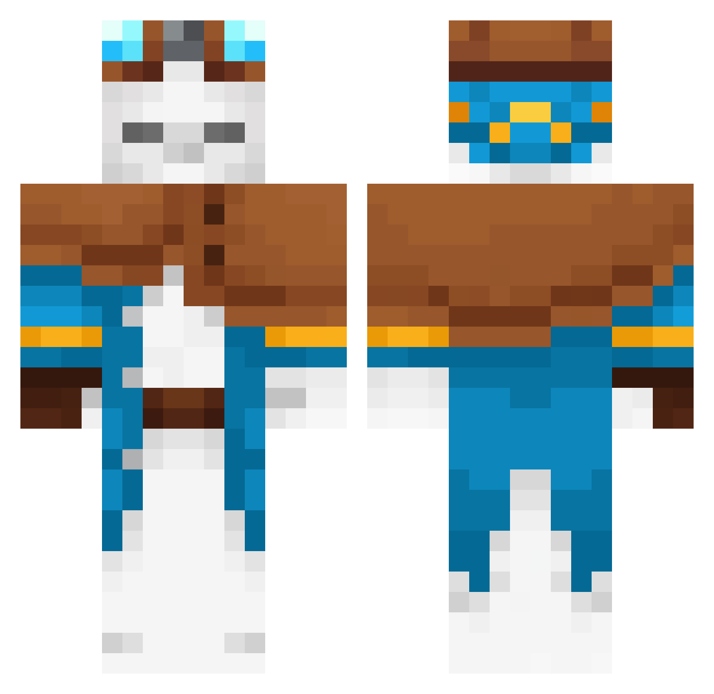 northtwlst Minecraft skin, front and back view