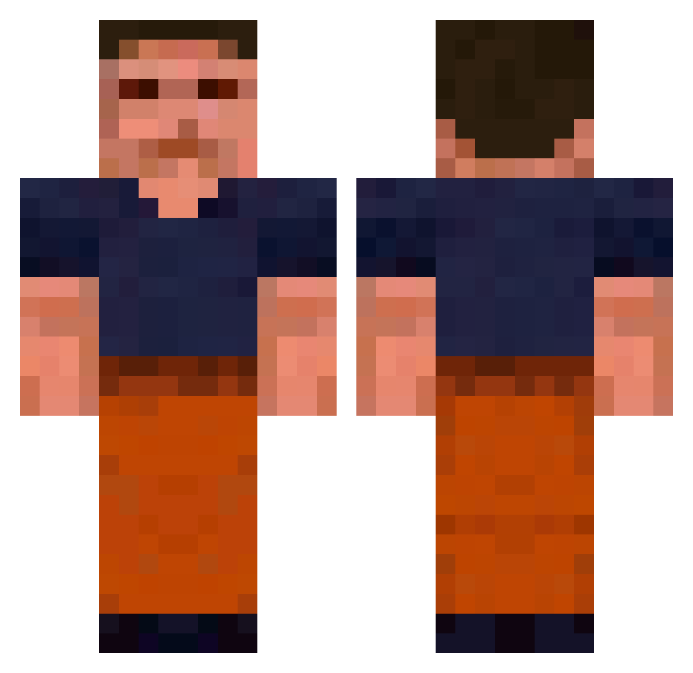 BaronHaynes Minecraft skin, front and back view
