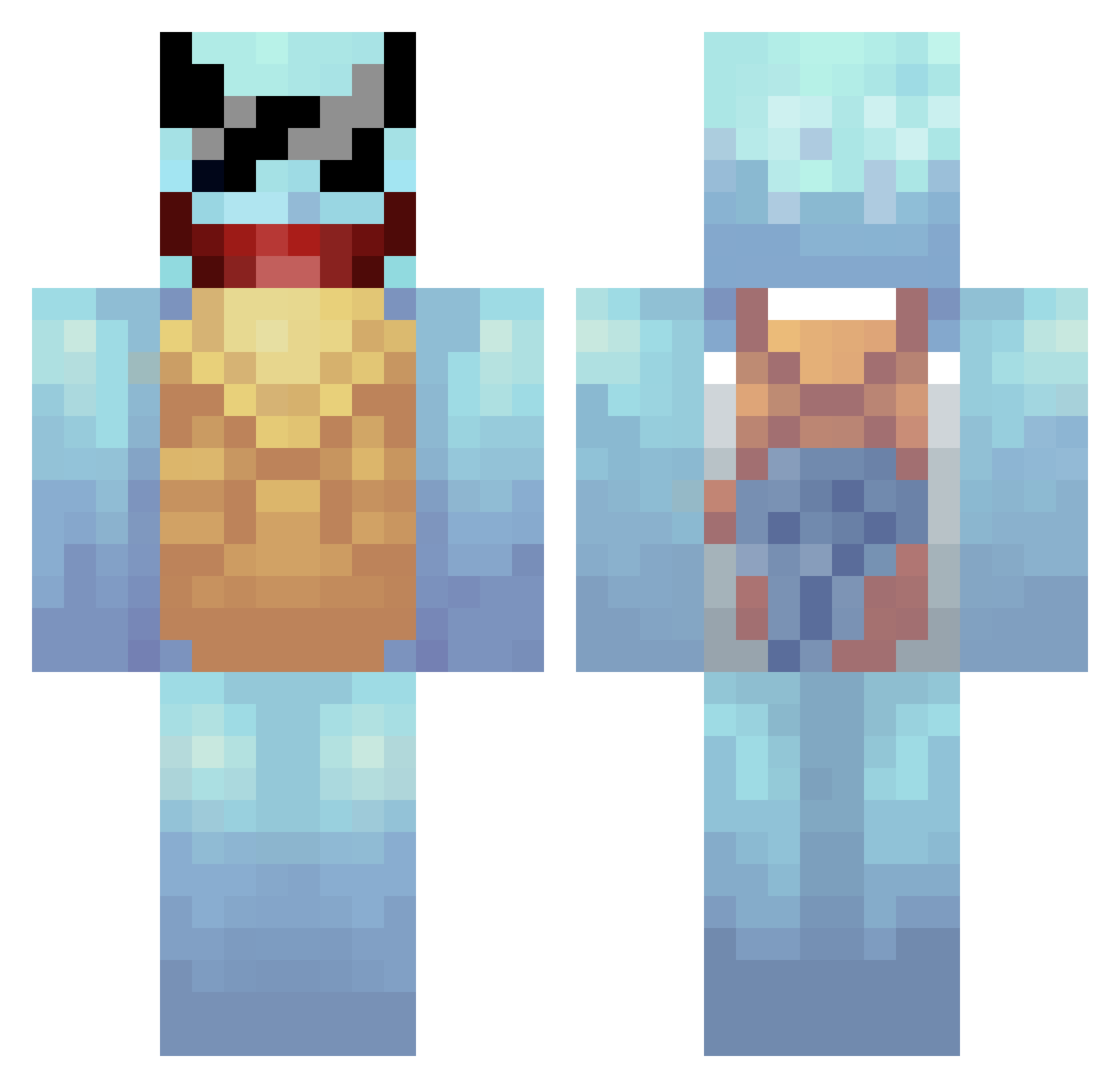 MagicLyric2530 Minecraft skin, front and back view