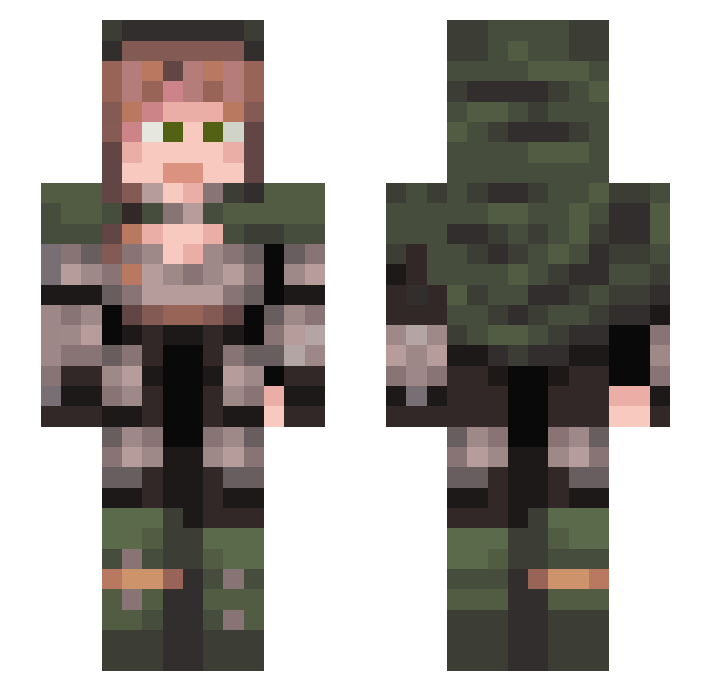 tokarz Minecraft skin, front and back view