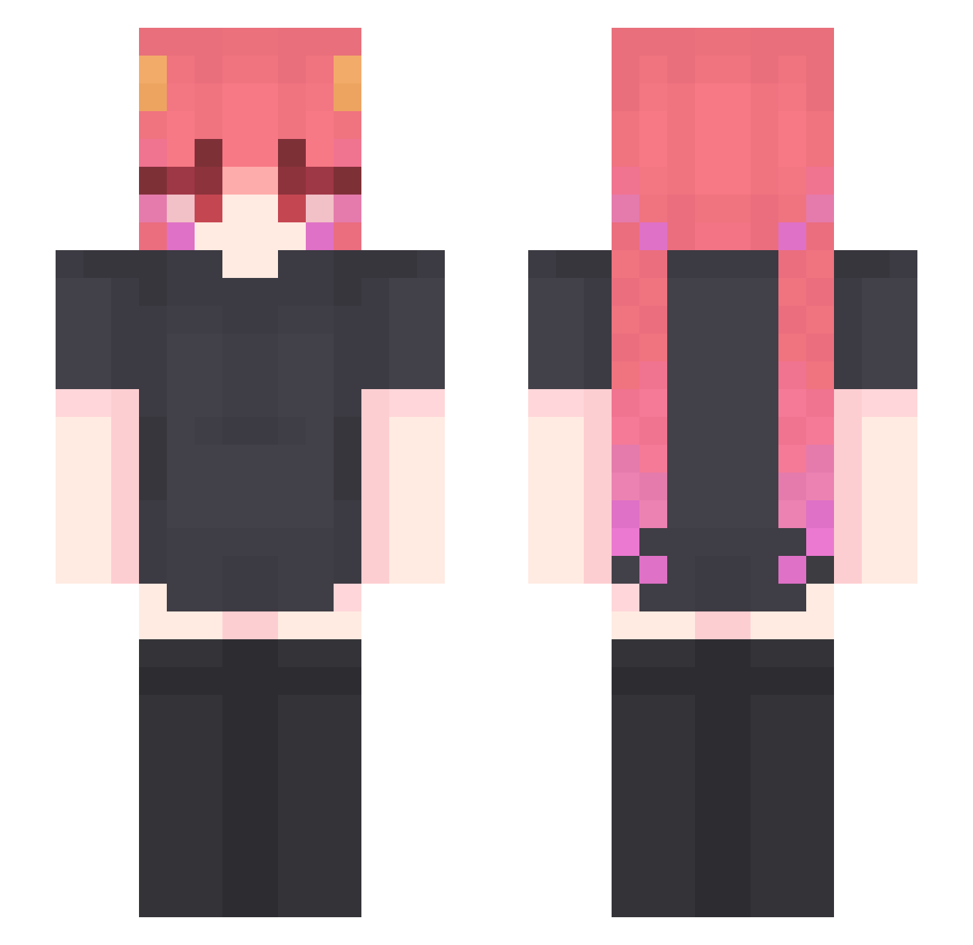 70lv Minecraft skin, front and back view