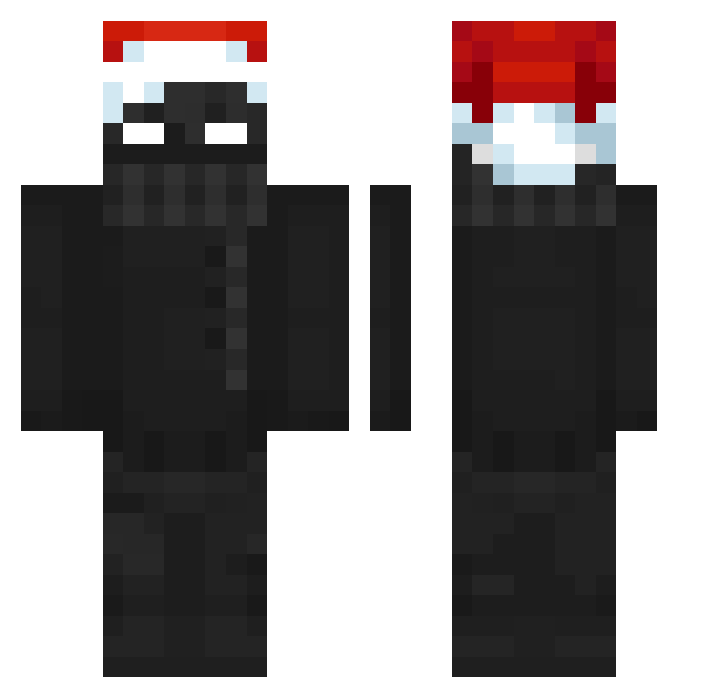 quaksiaks Minecraft skin, front and back view