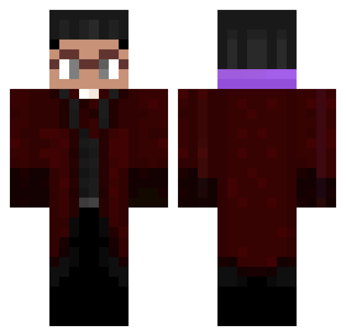 ElYaen Minecraft skin, front and back view
