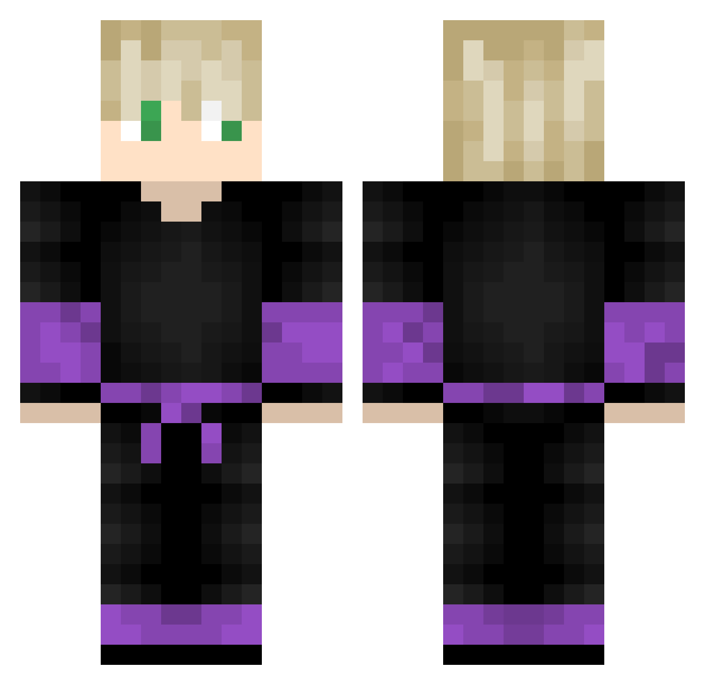 TheToxin Minecraft skin, front and back view